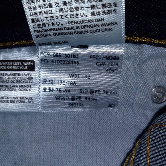 Levi's 513 Jeans W31XL32 Slim Straight Dark Wash Stretch Denim Levis Denim - Picture 11 of 14